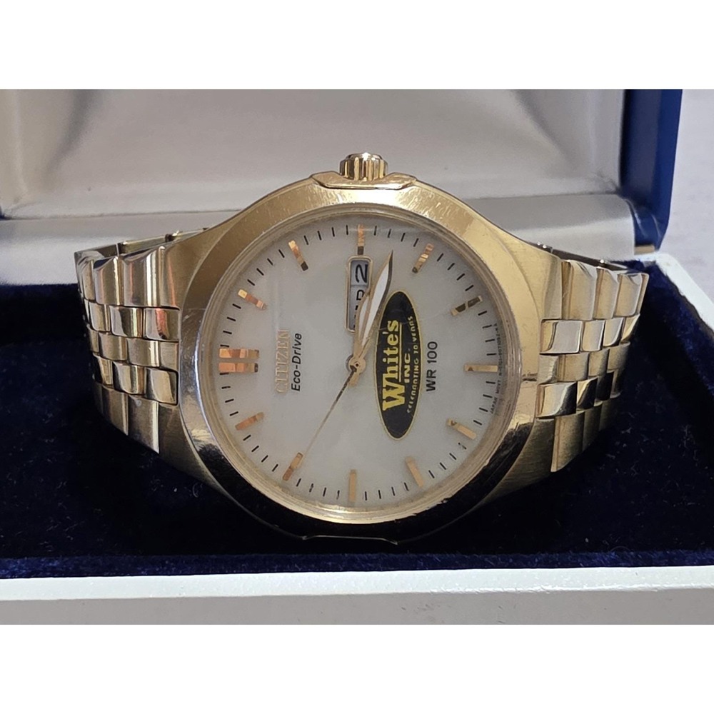 Vtg Citizen Eco-Drive Model BM8402-54P goldtone stainless steel watch customized